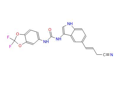 Urea, N-[5-[(1E)-3-cyano-1-propen-1-yl]-1H-indol-3-yl]-N′-(2,2-difluoro-1,3-benzodioxol-5-yl)-