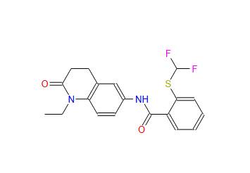 2-(difluoromethylsulfanyl)-N-(1-ethyl-2-oxo-3,4-dihydroquinolin-6-yl)benzamide