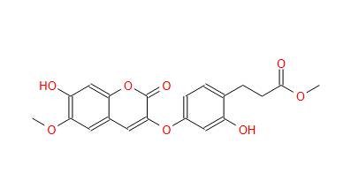Benzenepropanoic acid, 2-hydroxy-4-[(7-hydroxy-6-methoxy-2-oxo-2H-1-benzopyran-3-yl)oxy]-, methyl ester