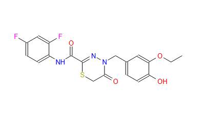 4H-1,3,4-Thiadiazine-2-carboxamide, N-(2,4-difluorophenyl)-4-[(3-ethoxy-4-hydroxyphenyl)methyl]-5,6-dihydro-5-oxo-