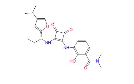 3-[[3-[(DIMETHYLAMINO)CARBONYL]-2-HYDROXYPHENYL]AMINO]-4-[[(R)-1-(4-ISOPROPYLFURAN-2-YL)PROPYL]AMINO]CYCLOBUT-3-ENE-1,2-DIONE